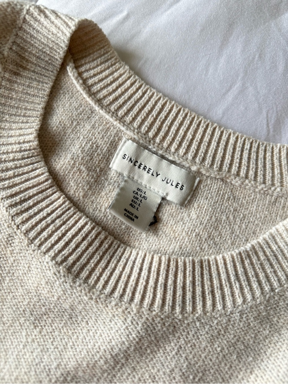 Boutique Cream Crewneck Sweater - Picture 2 of 2